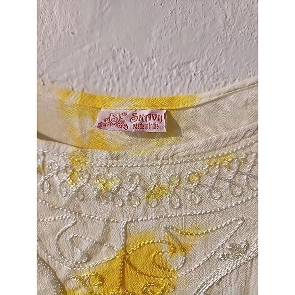 Dress Free Size One Size Hippie Boho Summer Pullover Bathing Suit Cover Yellow - Picture 3 of 7